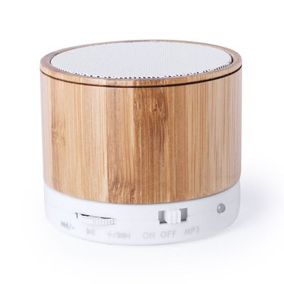 Altavoz con cuerpo en bambú con ranura para mini SD Altavoz con cuerpo en bambú con ranura para mini SD 1