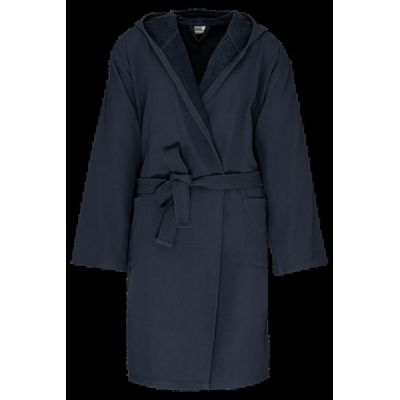 Albornoz con capucha algodón orgánico Navy Xxl/3Xl