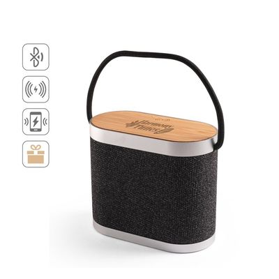 Altavoz portátil rPET con cargador inalámbrico