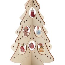 Árbol Navidad Madera DIY con Adornos Madera