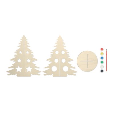 Árbol Navidad Madera DIY para Colorear