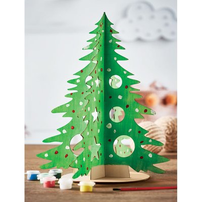 Árbol Navidad Madera DIY para Colorear