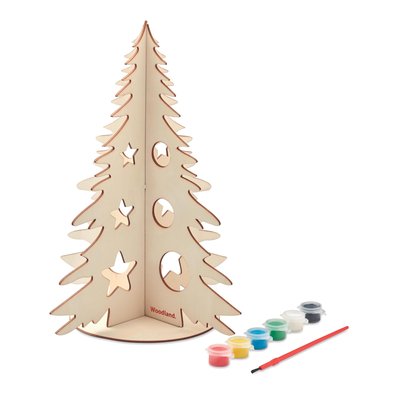 Árbol Navidad Madera DIY para Colorear