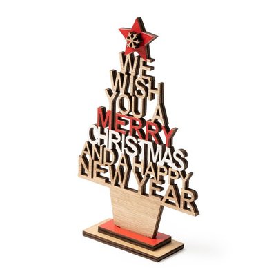 Árbol navideño de madera con mensaje