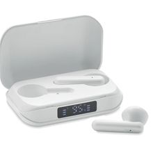 Auriculares TWS 4h RABS Pantalla Carga Blanco