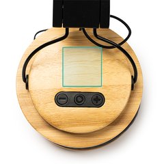 Auriculares diadema inalámbricos RPET y bambú | ZONA1 | 35 x 35