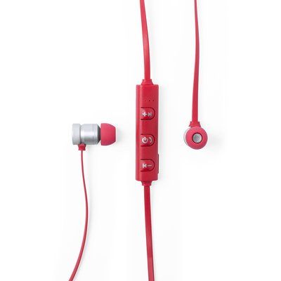 Auriculares Aluminio Bluetooth Magnéticos Roj