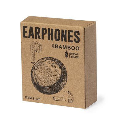 Auriculares Bluetooth con Estuche Bambú/Trigo