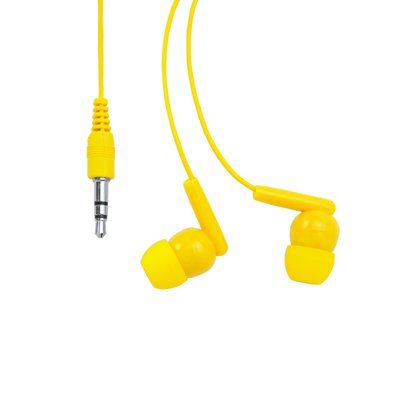Auriculares conexión Jack y botón seguridad Amarillo
