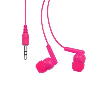 Auriculares conexión Jack y botón seguridad Fucsia