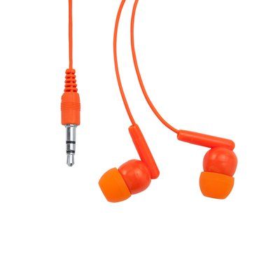 Auriculares conexión Jack y botón seguridad Naranja