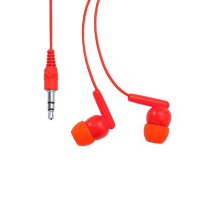 Auriculares conexión Jack y botón seguridad Rojo Talla Única Adulto