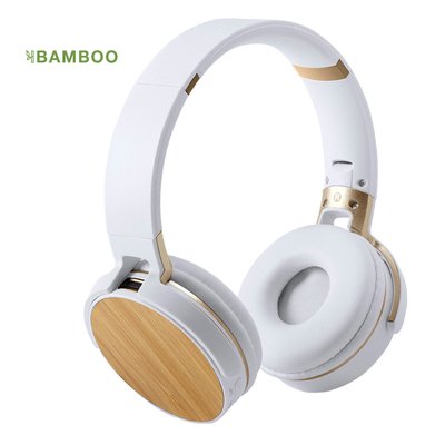 Auriculares de diadema plegables con bambú