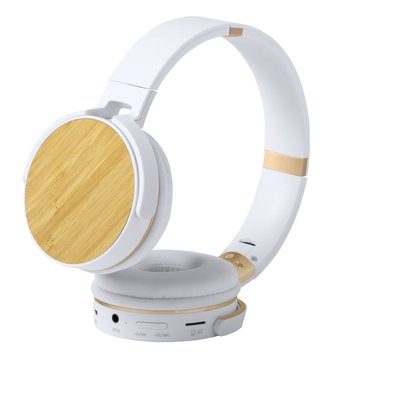 Auriculares de diadema plegables con bambú