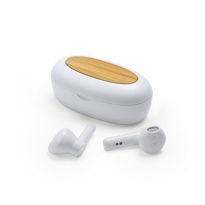 Auriculares inalámbricos con estuche reciclado y bambú