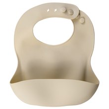 Babero Infantil de Silicona Ajustable Beige