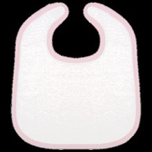 Babero de Rizo 100% Algodón con Velcro White / Pink