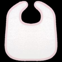 Babero de Rizo 100% Algodón con Velcro White / Pink