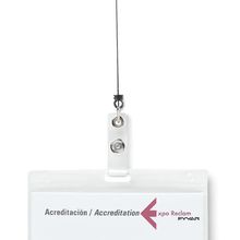 Badge extensible personalizado para acreditaciones Gris