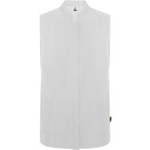 Bata Trabajo Sin Mangas y Cuello Mao Blanco Xs