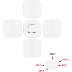 Bálsamo labial en cajita cúbica redondeada de colores. | Frontal | 15 x 15