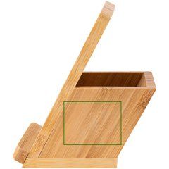 Base carga inalámbrica de bambú con portalápices | Lateral derecho | 40 x 30