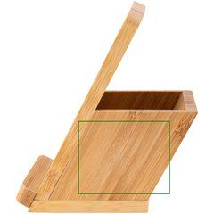 Base carga inalámbrica de bambú con portalápices | Lateral derecho | 50 x 40