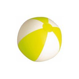 Balón de playa personalizado opaco Ø 28 cm Blanco / Amarillo