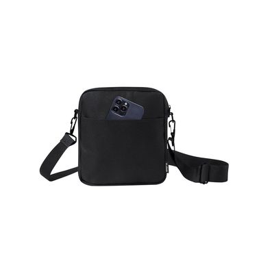 Bandolera RPET con bolsillo central Neg