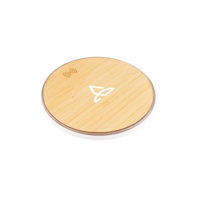Base de Carga 5W con Cubierta de Bambú