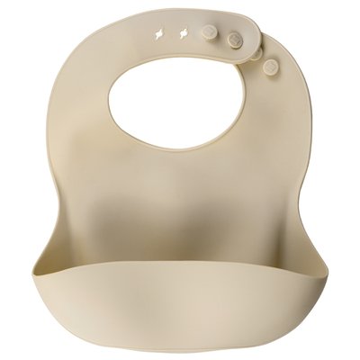 Babero Infantil de Silicona Ajustable Beige