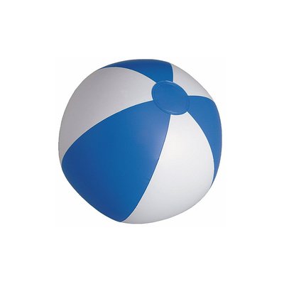 Balón de playa personalizado opaco Ø 28 cm Blanco / Azul