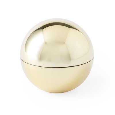 Balsamo labial de vainilla en esfera metalizada Oro