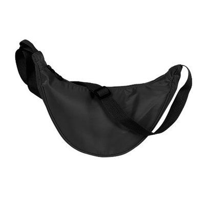 Bandolera poliéster media luna Negro