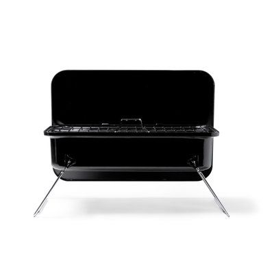 Barbacoa portátil de acero inoxidable Negro Talla Única Adulto