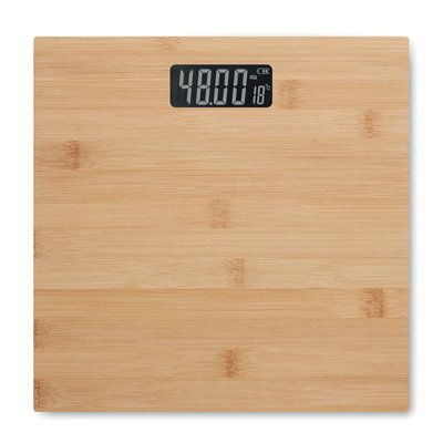 Báscula Digital Bambú 180kg Termómetro