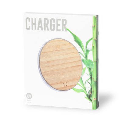 Base de bambú ecológica para carga inalámbrica de smartphones