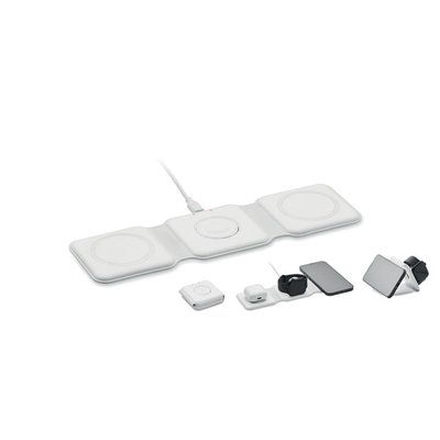 Base Carga 3 en 1 Qi Plegable Blanco