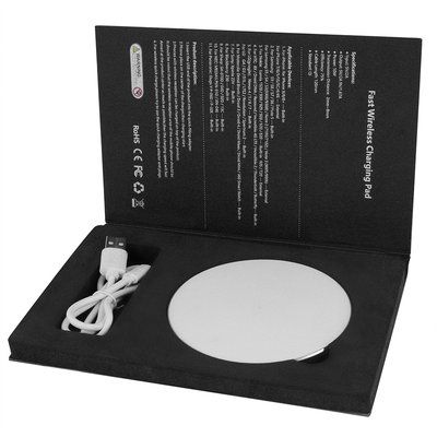 Base de Carga Inalámbrica 10W Qi Blanco Caja Negra