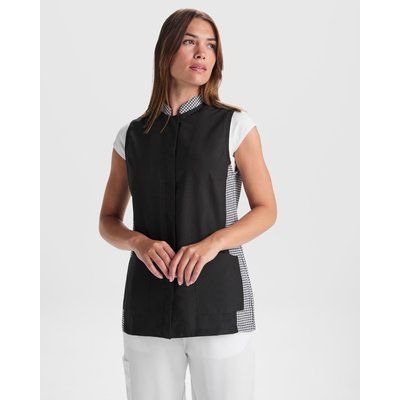 Bata Trabajo Sin Mangas y Cuello Mao