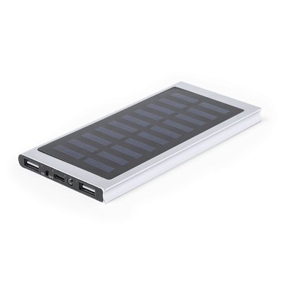 Batería Aux. Solar 8000mAh Aluminio Plateado