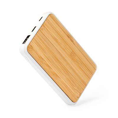 Batería externa 5000 mAh con superficie de bambú