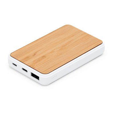 Batería externa 5000 mAh con superficie de bambú