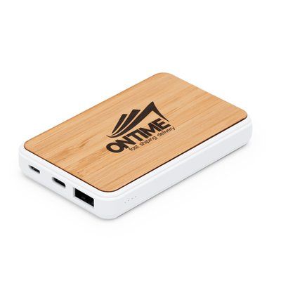 Batería externa 5000 mAh con superficie de bambú