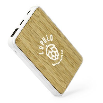 Batería externa 5000 mAh con superficie de bambú