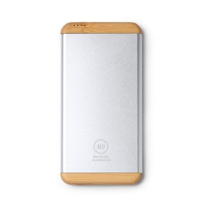 Batería externa 5000 mAh con USB y Tipo C Plata