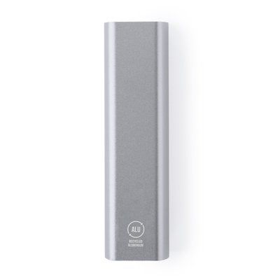 Batería externa de aluminio con 2600mAh Plata