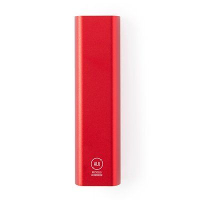 Batería externa de aluminio con 2600mAh Rojo