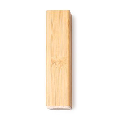 Batería externa de bambú con 2200 mAh