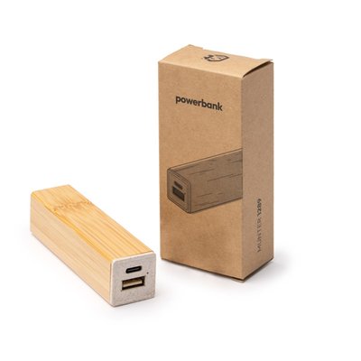 Batería externa de bambú con 2200 mAh